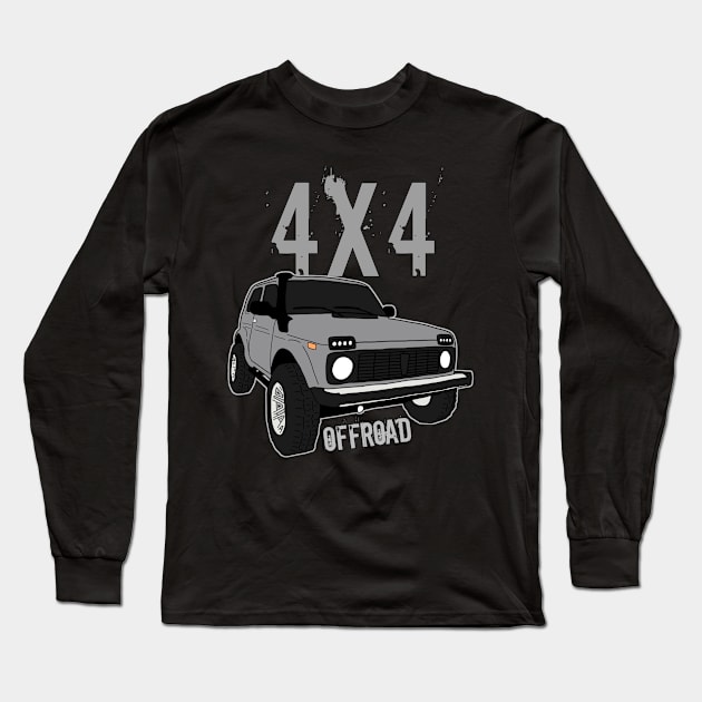 Lada Niva Long Sleeve T-Shirt by Ntdesignart